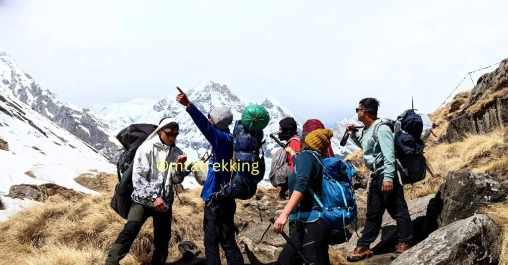 Group on a ay to annapurna base camp trek