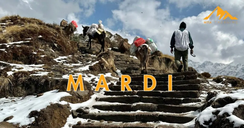 featured image of mardi himal trek showing steep paths